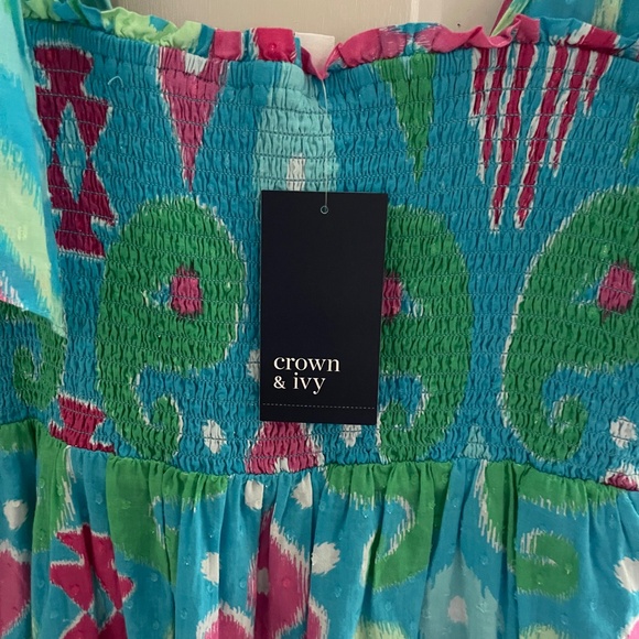 NWT Crown & Ivy Tiered Maxi Dress Ikat print - Picture 4 of 11